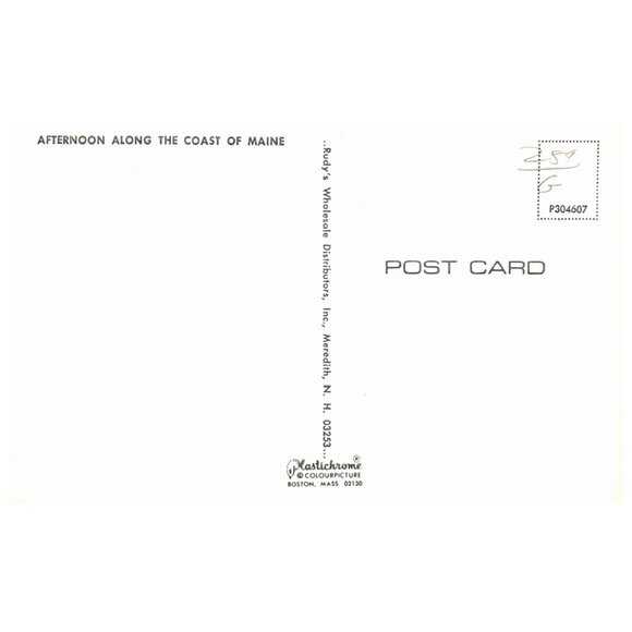 Postcard Chrome era Afternoon Along the Coast Of Maine Atlantic Ocean - Picture 2 of 2